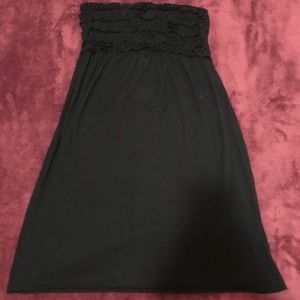 Strapless black dress